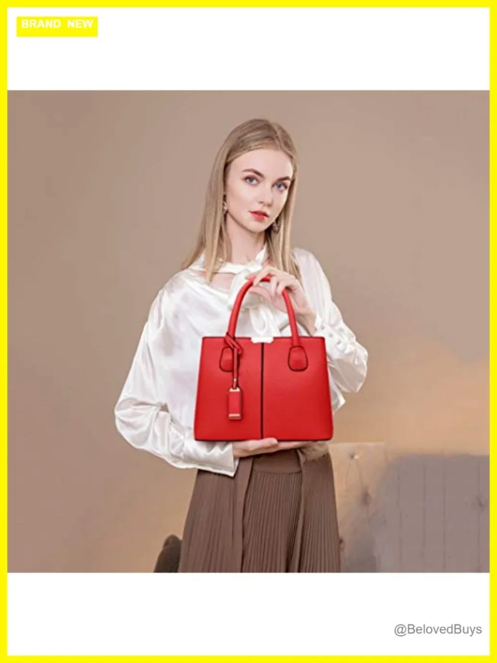 Faux Leather Top Handle Satchel Tote with Removable Crossbody Strap